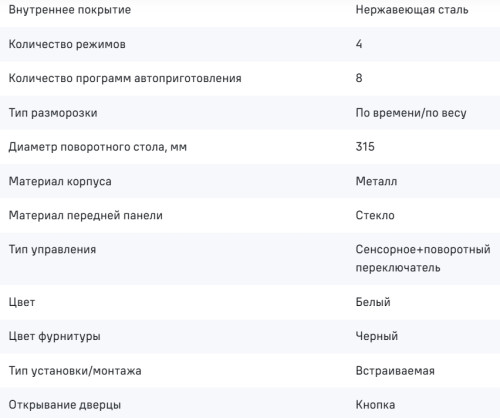 Встраиваемая микроволновая печь MAUNFELD (Маунфилд) XBMO251GW Glossy