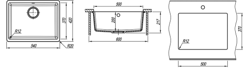 Кухонная мойка Florentina (Флорентина) Вега-500, мокко