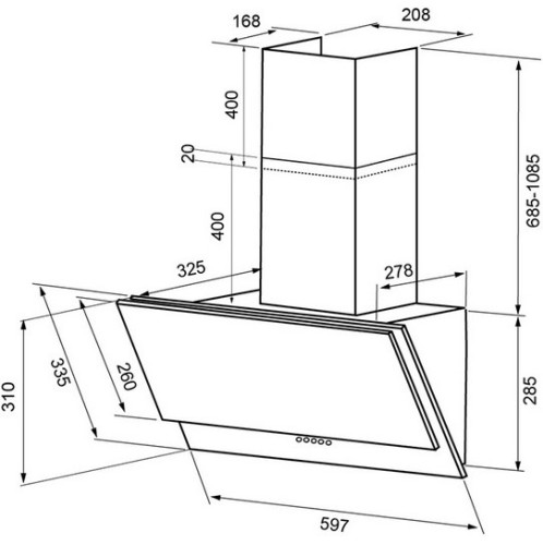 Вытяжка Krona (Крона) Olly 600 white PB