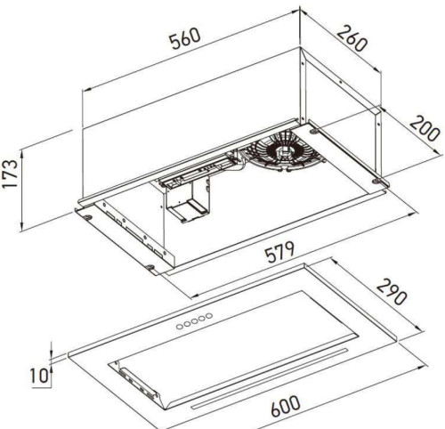 Встраиваемая вытяжка Meferi (Мефери) SMARTBOX60WH LIGHT