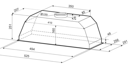 Встраиваемая вытяжка Krona (Крона) AMELI 600 BLACK PB