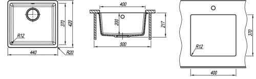 Кухонная мойка Florentina (Флорентина) Вега-400, мокко