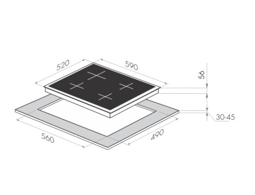 Индукционная варочная панель MAUNFELD (Маунфилд) MVI59.4HZ.2BT-BK + ВИДЕО О ТОВАРЕ