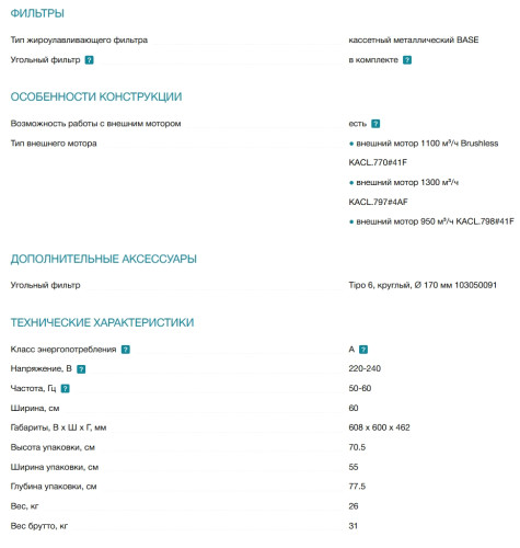 Вытяжка Falmec (Фалмек) Quasar Glass Black 60