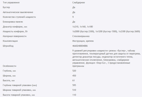 Индукционная варочная панель HOMSair (ХОМСэйр) HIC43SBG Inverter