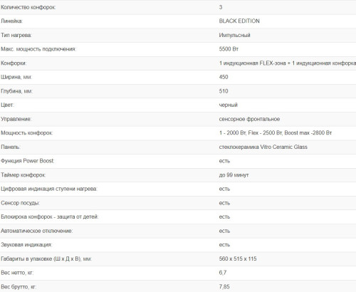 Индукционная варочная панель Weissgauff (Вайсгауф) HI 430 BFZ