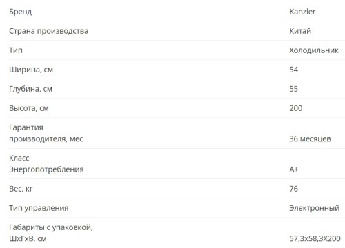 Встраиваемый холодильник KANZLER (Канцлер) K 04