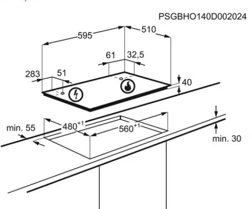 Газовая варочная панель Electrolux (Электролюкс) KGS6426SX