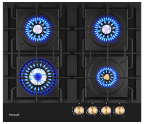 Газовая варочная панель Weissgauff (Вайсгауф) HGG 641 BV Volcano Burner Nano Glass