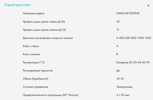 Стиральная машина Haier (Хайер) HW60-BP12929AE