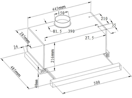 Встраиваемая вытяжка Evelux (Эвелюкс) Tel 50 X