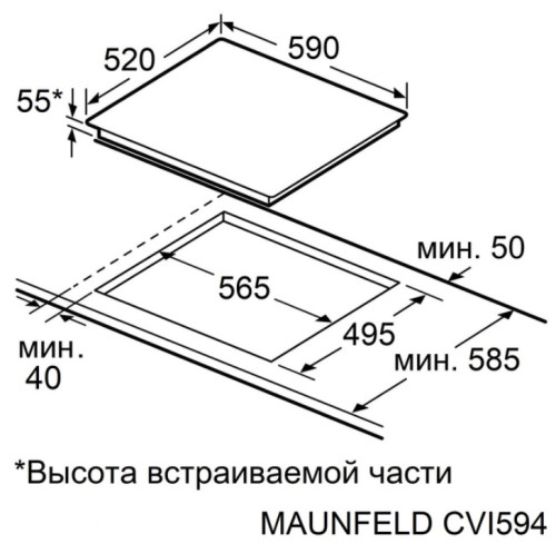 Индукционная варочная панель MAUNFELD (Маунфилд) CVI594SF2BG Inverter