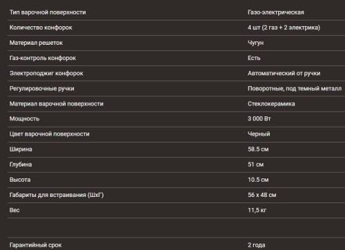 Комбинированная варочная панель Hiberg (Хайберг) VM 6020 B