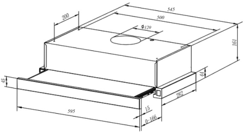 Встраиваемая вытяжка Weissgauff (Вайсгауф) TEL 06 2M IX