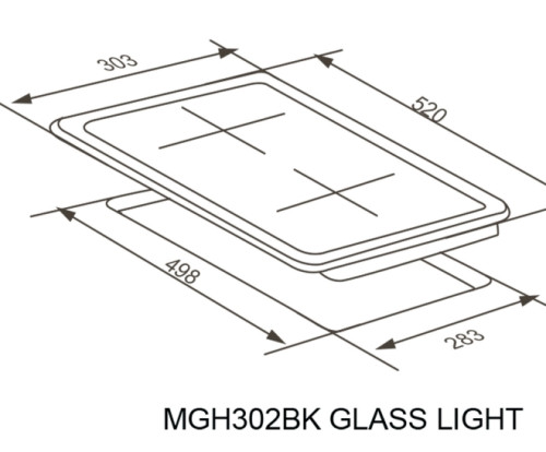 Газовая варочная панель Meferi (Мефери) MGH302BK GLASS LIGHT