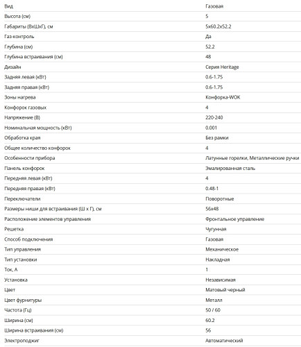Газовая варочная панель Bertazzoni (Бертаззони) P604LHERNE