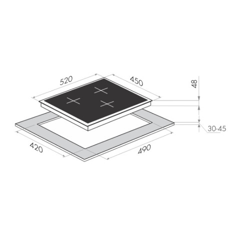 Индукционная варочная панель MAUNFELD (Маунфилд) MVI45.3HZ.3BT-BK