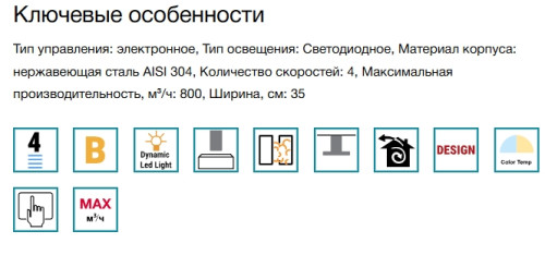 Вытяжка Falmec (Фалмек) POLAR EVO IS GOLD 35