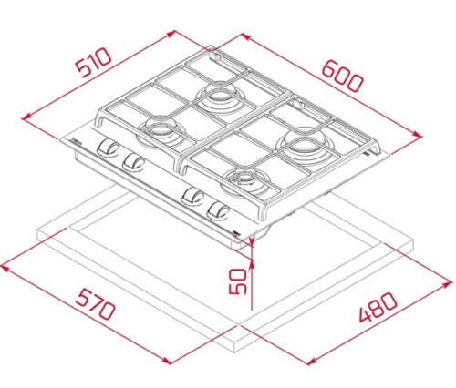 Газовая варочная панель Teka (Тека) GZC 64300 XBN Black
