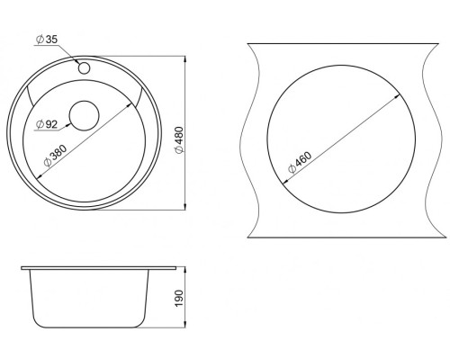 Кухонная мойка GRANULA (Гранула) GR-4802 (Standart) классик