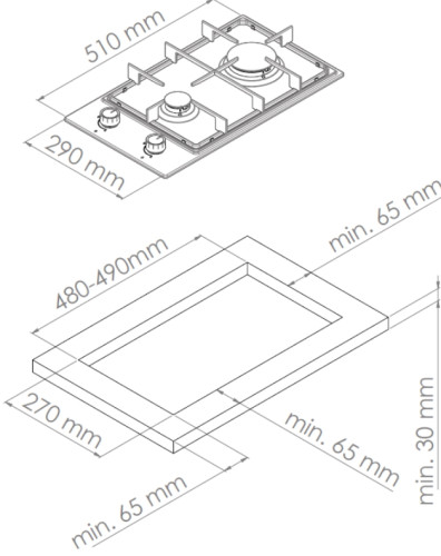 Газовая варочная панель MONSHER (Моншер) MSG 36 Acier