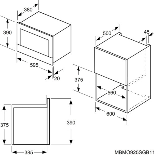 Встраиваемая микроволновая печь MAUNFELD (Маунфилд) MBMO925SGW11