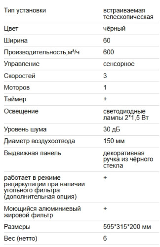Встраиваемая вытяжка EXITEQ (Экзитег) EX-1136