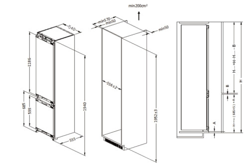 Встраиваемый холодильник Haier (Хайер) HRF310WBRU