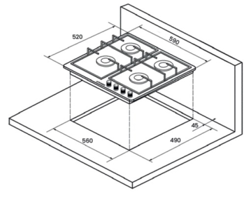 Газовая варочная панель Kuppersberg (Куперсберг) FS 67 B