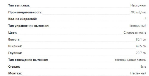 Вытяжка Lex (Лекс) MIKA G 500 IVORY