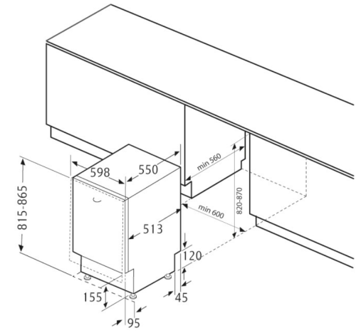 Встраиваемая посудомоечная машина Krona (Крона) DELIA 60 BI