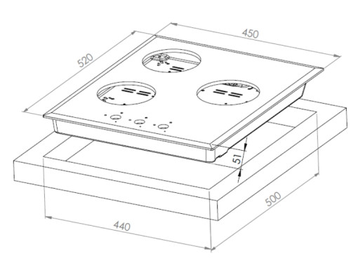 Газовая варочная панель Kuppersberg (Куперсберг) FG 45 W
