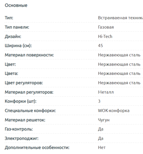 Газовая варочная панель Evelux (Эвелюкс) HEG 450 X