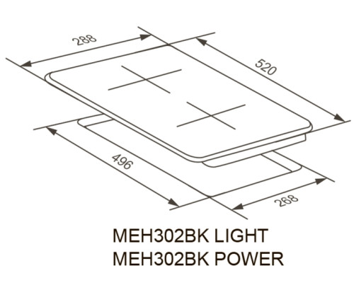 Электрическая варочная панель Meferi (Мефери) MEH302BK LIGHT