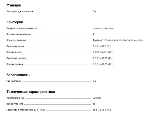 Газовая варочная панель Kaiser (Кайзер) KG 6357 Turbo