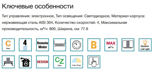 Встраиваемая вытяжка Falmec (Фалмек) Gruppo Incasso Plus 70 WH