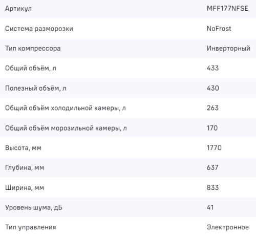 Холодильник MAUNFELD (Маунфилд) MFF177NFSE