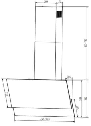 Вытяжка Elikor (Эликор) VERTEX BK 60