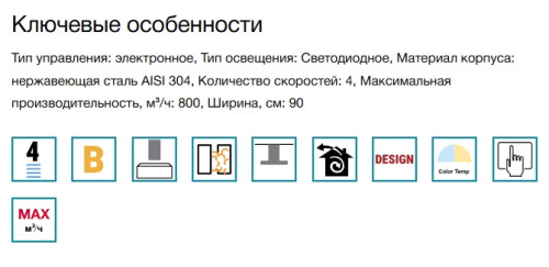 Вытяжка Falmec (Фалмек) Plane No-Drop Isola 90
