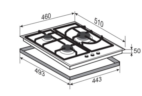 Газовая варочная панель Zigmund-Shtain (Зигмунд-Штайн) G 14.4 S