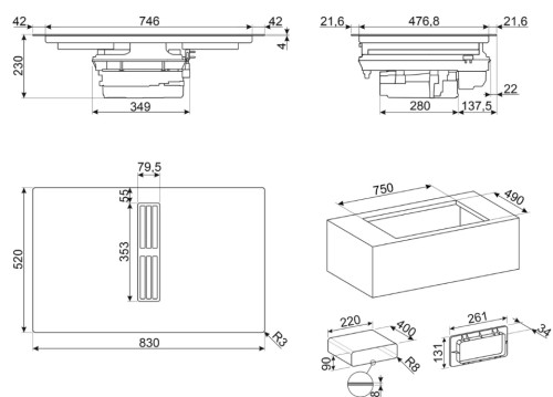 Индукционная варочная панель Smeg (Смег) HOBD482D2