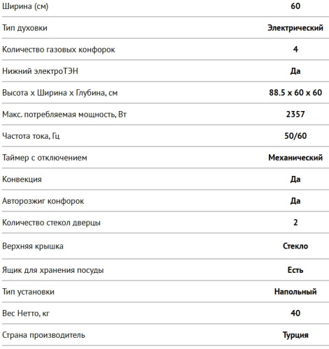 Комбинированная плита NORDFROST (Нордфрост) GE 6064 W