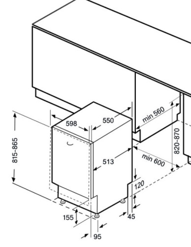 Встраиваемая посудомоечная машина Krona (Крона) LUMERA 60 BI