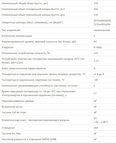 Холодильник Бирюса 380NF