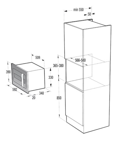 Встраиваемая микроволновая печь Gorenje (Горенье) BM235ORAW