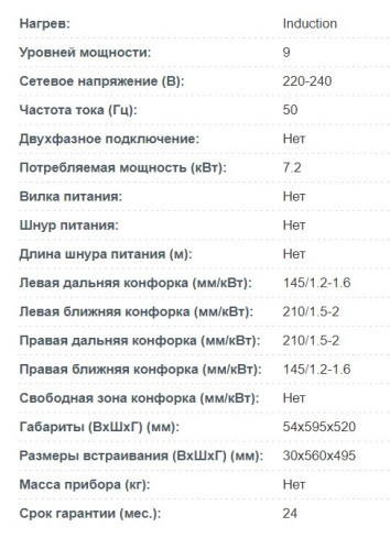 Индукционная варочная панель Korting (Кёртинг) HI 64042 BW