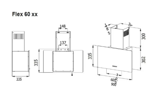 Вытяжка Evelux (Эвелюкс) FLEX 60 BG