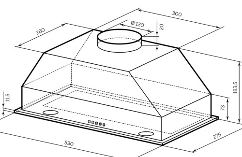 Встраиваемая вытяжка Lex (Лекс) GHOST G 600 BLACK