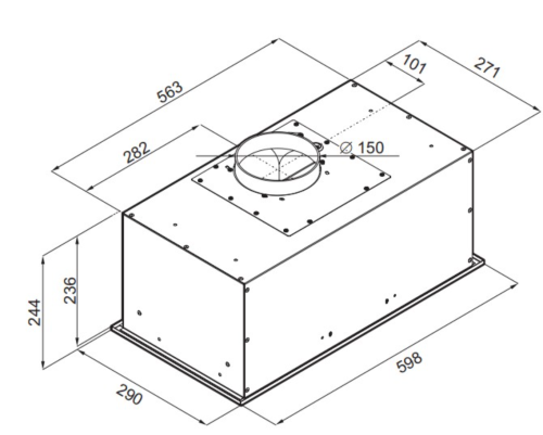Встраиваемая вытяжка MAUNFELD (Маунфилд) CROSBY POWER 60 черный