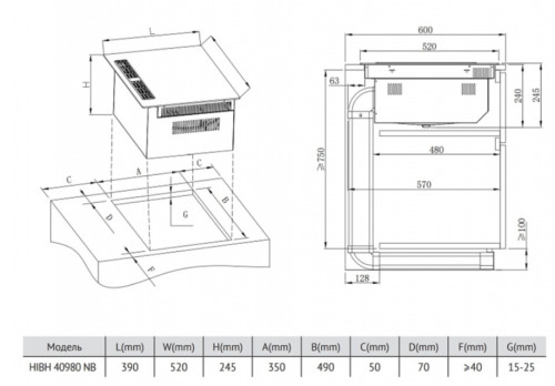 Индукционная варочная панель Korting (Кёртинг) HIBH 40980 NB